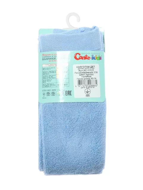 Махровые детские колготки sof-tiki (махровые снаружи) 338 голубой, 6С-17СП, 62-74 (12), CONTE-KIDS,  - 2