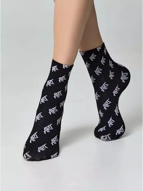 Плотные женские носки с рисунками «art» fantasy nero-bianco, 23С-82СП, 36-39 (23-25), CONTE ELEGANT,  - 2