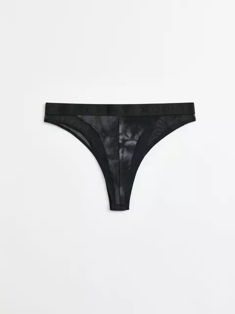 Трусы женские «бразилиана» из хлопка и эластичной сеточки rib with mesh lbr 2494 black tie dye, 22С-2507ТСП, 90/XS, CONTE ELEGANT,  - 7