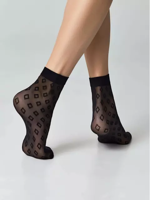 Носки женские в ромбы conte fantasy 23с-78сп nero, 23С-78СП, 36-39 (23-25), CONTE ELEGANT,  - 3