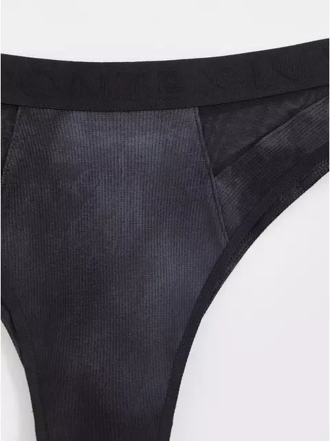 Трусы женские «бразилиана» из хлопка и эластичной сеточки rib with mesh lbr 2496 black tie dye, 22С-2509ТСП, 94/S, CONTE ELEGANT,  - 3