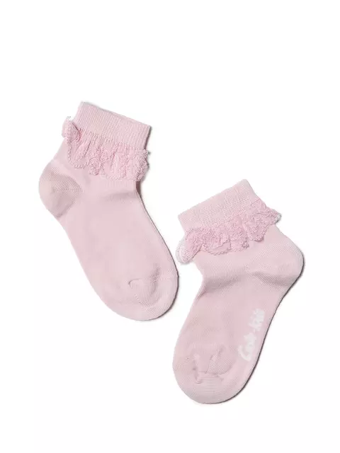 Носки детские однотонные tip-top (с кружевной лентой) 000 cветло-розовый, 7С-11СП, 8, CONTE-KIDS,  - 1