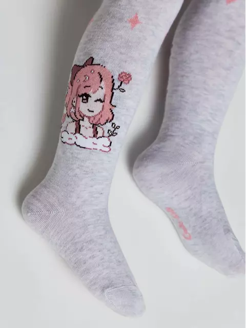 Колготки детские хлопковые tip-top 676 светло-серый, 4С-03СП, 104-110 (16), CONTE-KIDS,  - 2