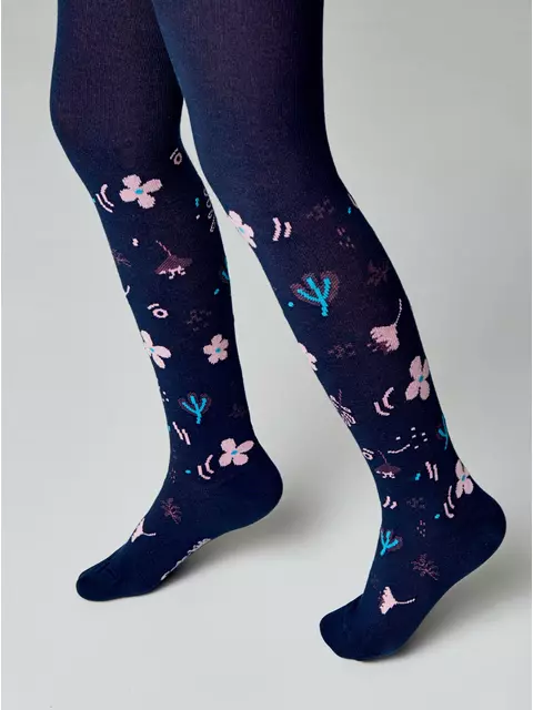 Колготки детские хлопковые tip-top 675 темно-синий, 4С-03СП, 104-110 (16), CONTE-KIDS,  - 2