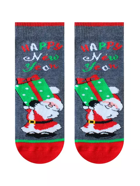 Носки детские (новый год) school 3079 брестские 8006 т.серый меланж, 20С3079, 17-18, БРЕСТСКИЕ,  - 2