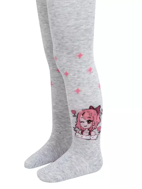 Колготки детские хлопковые tip-top 676 светло-серый, 4С-03СП, 104-110 (16), CONTE-KIDS,  - 4