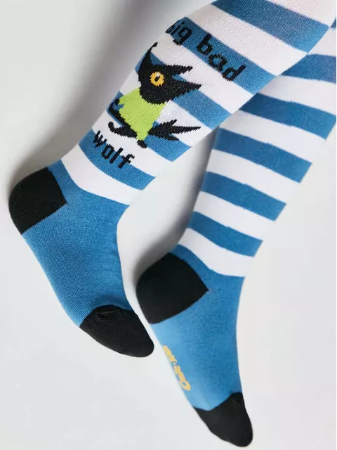 Колготки детские хлопковые tip-top 672 синий, 4С-03СП, 104-110 (16), CONTE-KIDS,  - 2