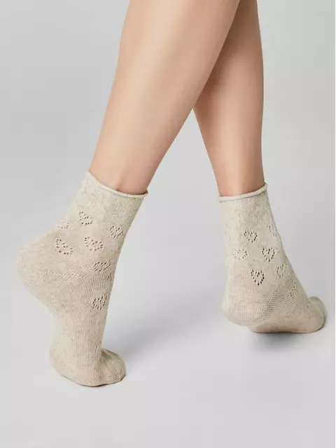 Носки женские (лен) classic 542 бежевый, 23С-5СП, 36-38 (23-25), CONTE ELEGANT,  - 3