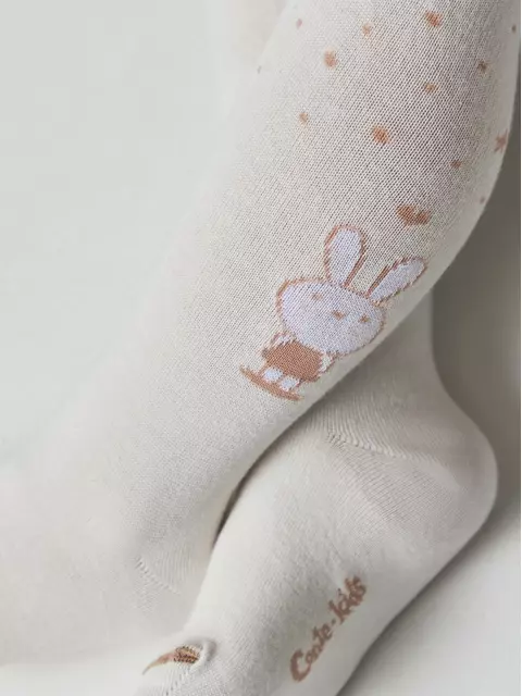 Колготки детские хлопковые tip-top 677 молочный, 4С-03СП, 104-110 (16), CONTE-KIDS,  - 2