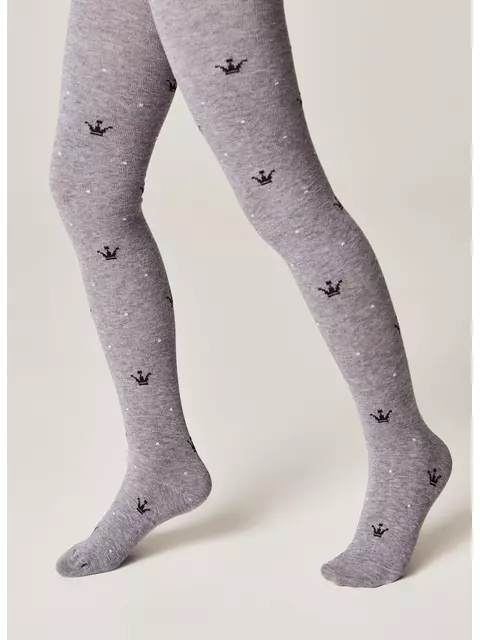 Колготки детские (рисунок) school 3280 брестские 1009 серый меланж, 14С3280, 128-134 (20), БРЕСТСКИЕ,  - 4