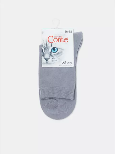 Классические женские носки из хлопка 3dsocks 000 серый, 24С-2СП, 36-38 (23-25), CONTE ELEGANT,  - 6