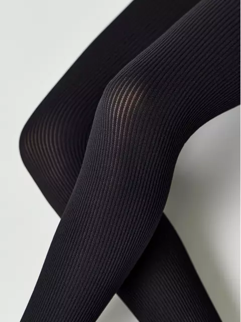 Колготки детские в рубчик из микрофибры judy nero, 22С-142СП, 104-110, CONTE ELEGANT,  - 3