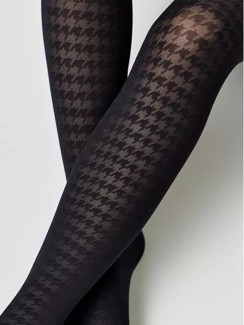 Колготки детские с рисунком «гусиная лапка» chanel nero, 22С-141СП, 146-152, CONTE ELEGANT,  - 2