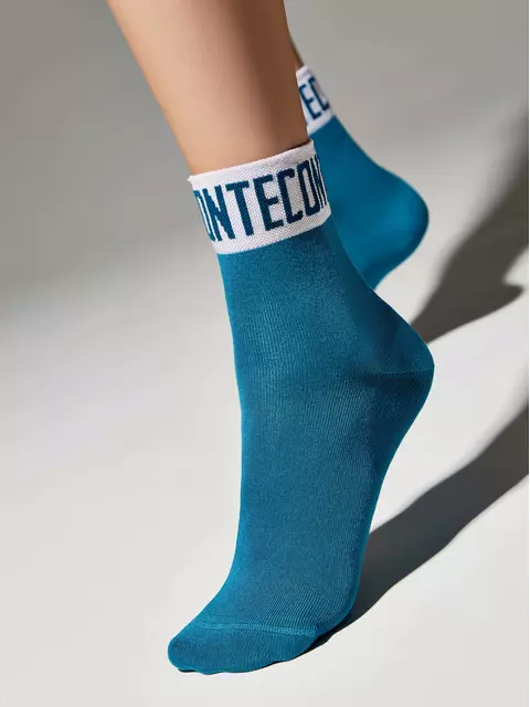 Носки женские вискозные (удлиненные) active 273 темно-бирюзовый-белый, 21С-24/1СП, 36-37 (23), CONTE ELEGANT,  - 2
