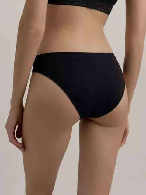 Трусы женские «бикини» из хлопка basic collection lb 2002.12 black-blue, 22С-2304ТСП, 90/XS, CONTE ELEGANT,  - 3