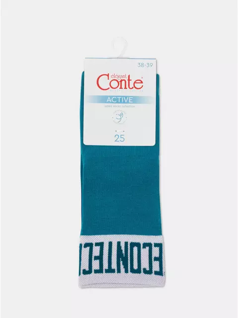 Носки женские вискозные (удлиненные) active 273 темно-бирюзовый-белый, 21С-24/1СП, 36-37 (23), CONTE ELEGANT,  - 5