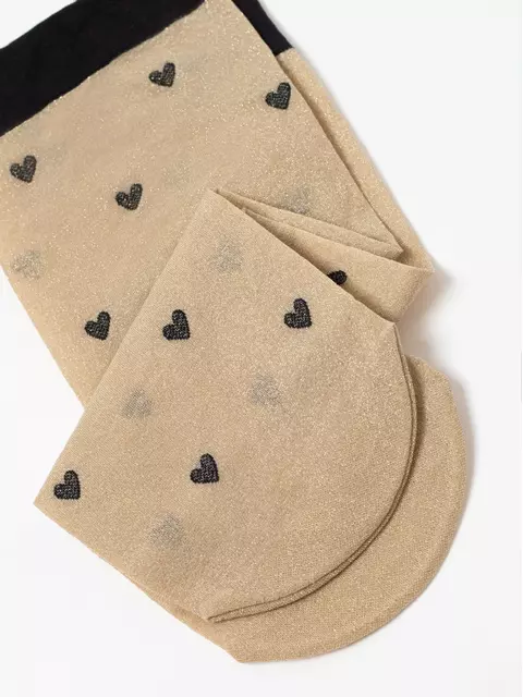 Сияющие женские носки с объемными рисунками «hearts» fantasy gold-natural, 23С-109СП, 36-39 (23-25), CONTE ELEGANT,  - 8
