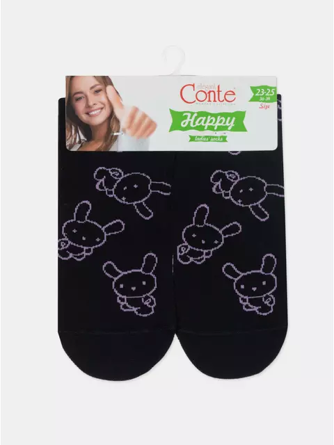 Носки женские happy с рисунками 610 черный, 17С-21СП, 36-39 (23-25), CONTE ELEGANT,  - 6