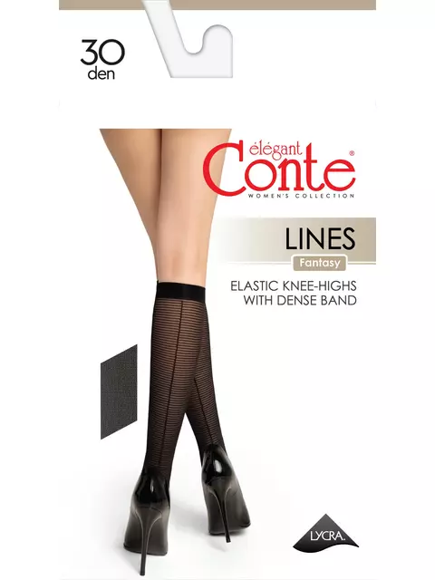 Гольфы женские lines nero, 24С-8СП, 36-38 (23-25), CONTE ELEGANT,  - 2