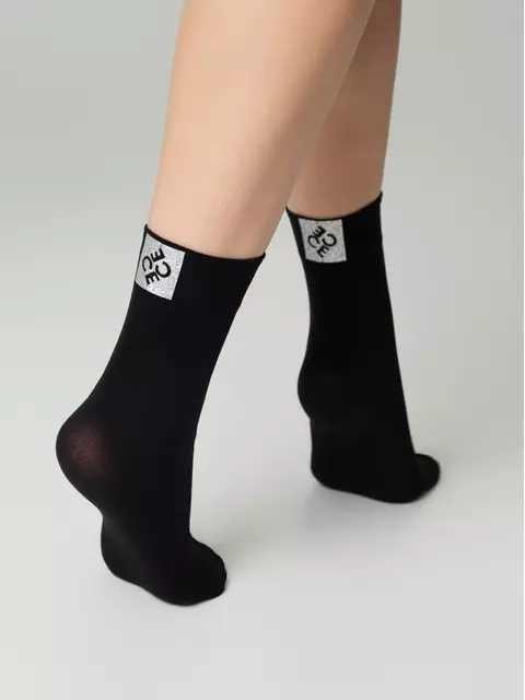 Матовые носки с сияющей термоаппликацией conte fantasy nero, 24С-4СП, 36-38 (23-25), CONTE ELEGANT,  - 5