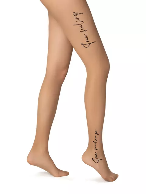 Тонкие фантазийные колготки true love 30 ден bronz, 23С-142СП, 5, CONTE ELEGANT,  - 2