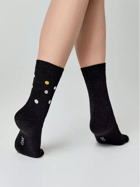 Женские хлопковые носки happy с рисунками 612 черный, 18С-227СП, 36-39 (23-25), CONTE ELEGANT,  - 2