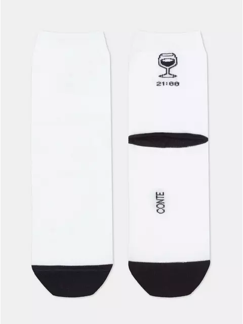 Женские хлопковые носки happy с рисунками 611 белый, 18С-227СП, 36-39 (23-25), CONTE ELEGANT,  - 4