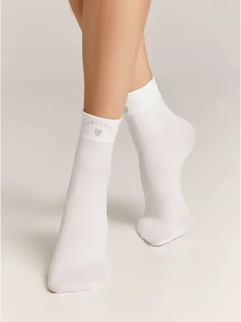 Матовые носки с сияющей термоаппликацией perfectly fantasy bianco, 24С-5СП, 36-38 (23-25), CONTE ELEGANT,  - 2