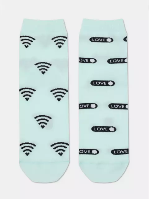 Носки женские happy с рисунками 613 бледно-бирюзовый, 17С-21СП, 36-39 (23-25), CONTE ELEGANT,  - 4