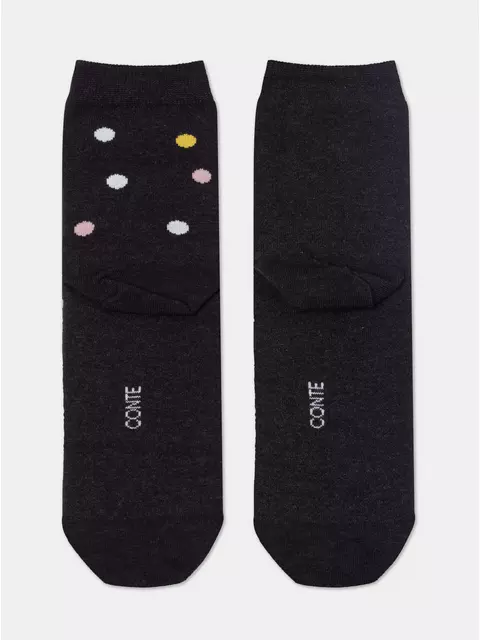 Женские хлопковые носки happy с рисунками 612 черный, 18С-227СП, 36-39 (23-25), CONTE ELEGANT,  - 6