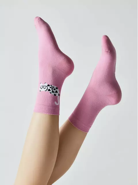 Носки женские хлопковые happy 608 мальва, 18С-227СП, 36-39 (23-25), CONTE ELEGANT,  - 5