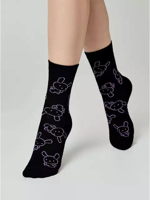 Носки женские happy с рисунками 610 черный, 17С-21СП, 36-39 (23-25), CONTE ELEGANT,  - 2