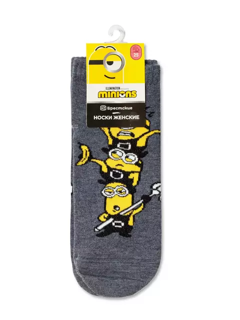Носки женские minions (укороченные) 305 т.серый меланж, 20С1125, 38-39 (25), БРЕСТСКИЕ,  - 3