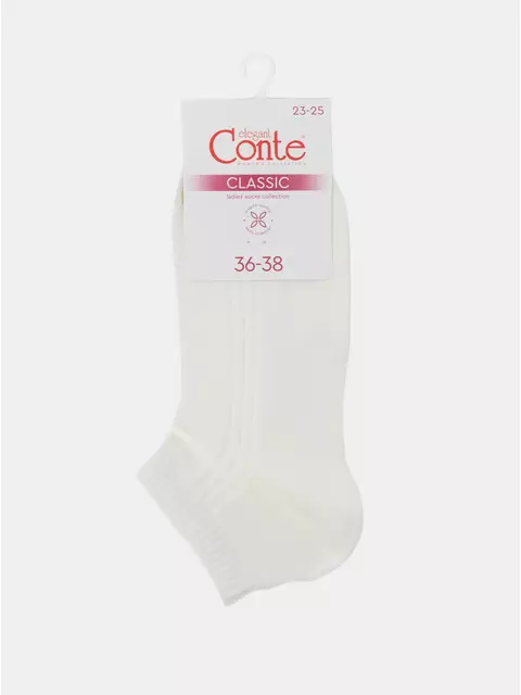 Короткие женские хлопковые носки classic 016 молочный, 7С-34СП, 39-41 (25-27), CONTE ELEGANT,  - 6