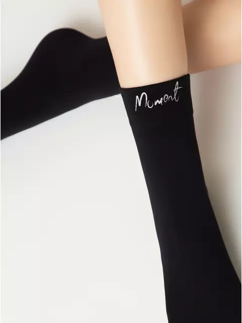 Матовые носки с сияющей термоаппликацией moment fantasy silver-nero, 24С-6СП, 36-38 (23-25), CONTE ELEGANT,  - 6