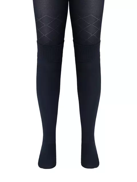 Колготки подростковые с имитацией гольф tip-top 682 темно-синий, 23С-153СП, 140-146 (22), CONTE-KIDS,  - 2