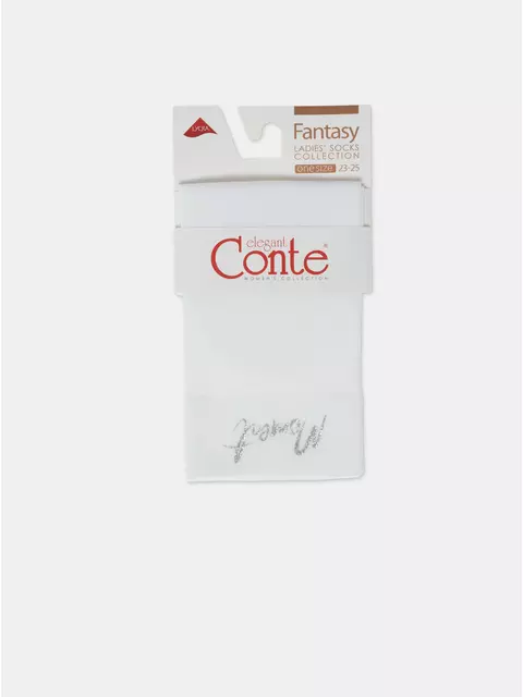 Матовые носки с сияющей термоаппликацией moment fantasy silver-bianco, 24С-6СП, 36-38 (23-25), CONTE ELEGANT,  - 6