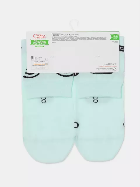 Носки женские happy с рисунками 613 бледно-бирюзовый, 17С-21СП, 36-39 (23-25), CONTE ELEGANT,  - 9