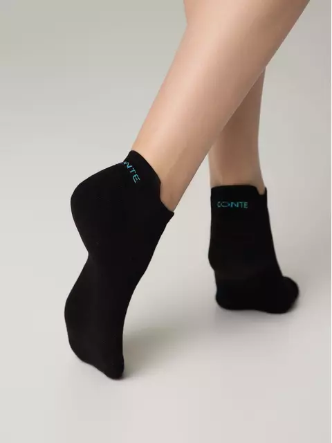 Ультракороткие хлопковые женские носки active с «язычком» 205 черный, 19С-245СП, 39-41 (25-27), CONTE ELEGANT,  - 5