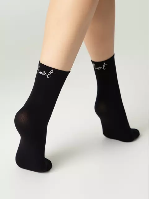 Матовые носки с сияющей термоаппликацией moment fantasy silver-nero, 24С-6СП, 36-38 (23-25), CONTE ELEGANT,  - 4