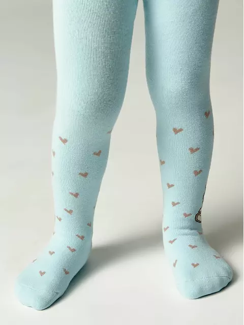 Теплые махровые детские колготки sof-tiki (махровые внутри) 641 бледно-бирюзовый, 7С-38СП, 80-86 (14), CONTE-KIDS,  - 3
