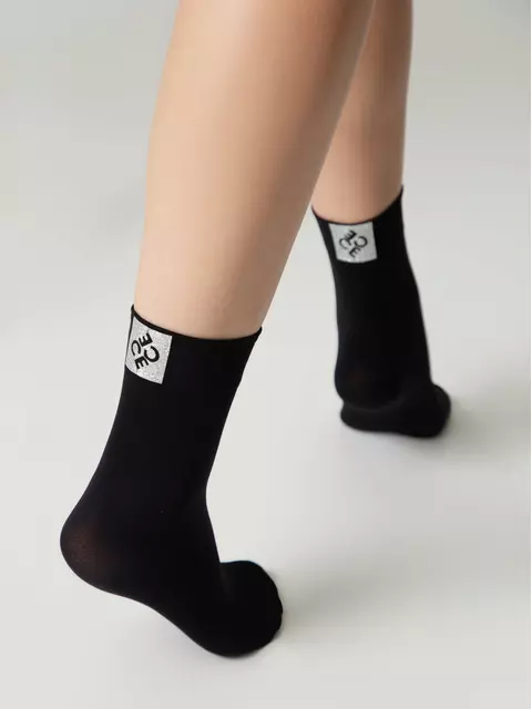 Матовые носки с сияющей термоаппликацией conte fantasy nero, 24С-4СП, 36-38 (23-25), CONTE ELEGANT,  - 6