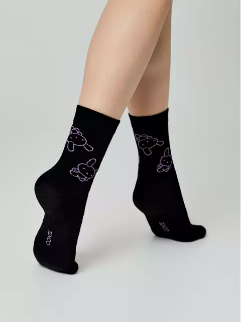 Носки женские happy с рисунками 610 черный, 17С-21СП, 36-39 (23-25), CONTE ELEGANT,  - 3