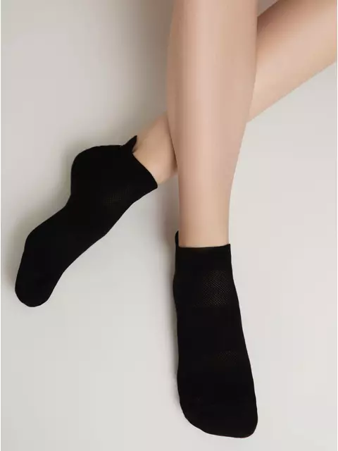 Ультракороткие хлопковые женские носки active с «язычком» 205 черный, 19С-245СП, 39-41 (25-27), CONTE ELEGANT,  - 4