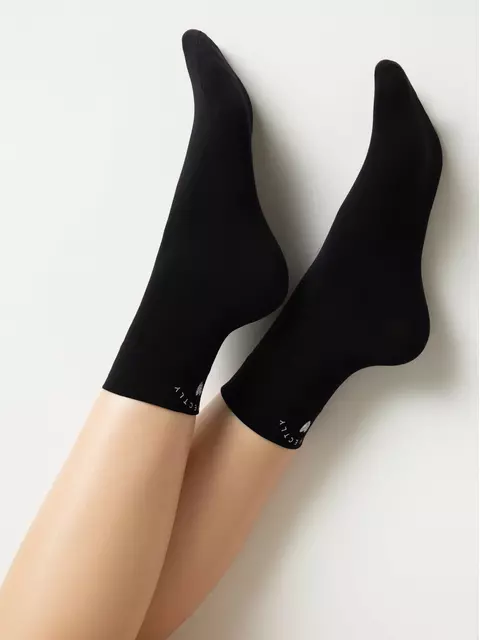 Матовые носки с сияющей термоаппликацией perfectly fantasy nero, 24С-5СП, 36-38 (23-25), CONTE ELEGANT,  - 3