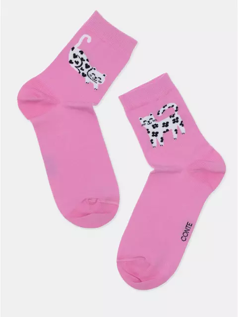 Носки женские хлопковые happy 608 мальва, 18С-227СП, 36-39 (23-25), CONTE ELEGANT,  - 6