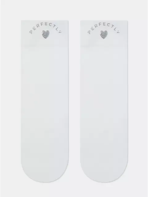 Матовые носки с сияющей термоаппликацией perfectly fantasy bianco, 24С-5СП, 36-38 (23-25), CONTE ELEGANT,  - 4