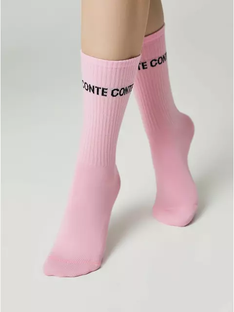 Длинные женские носки active 619 светло-розовый, , 39-41 (25-27), CONTE ELEGANT, - 1