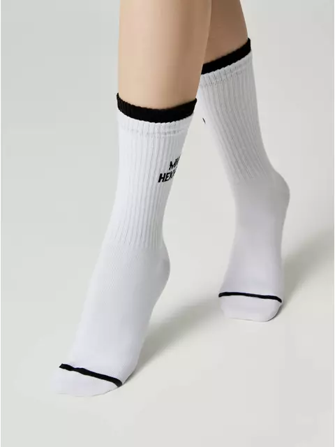 Носки женские с надписью «милее некуда» active 621 белый, 22С-29СП, 39-41 (25-27), CONTE ELEGANT,  - 2