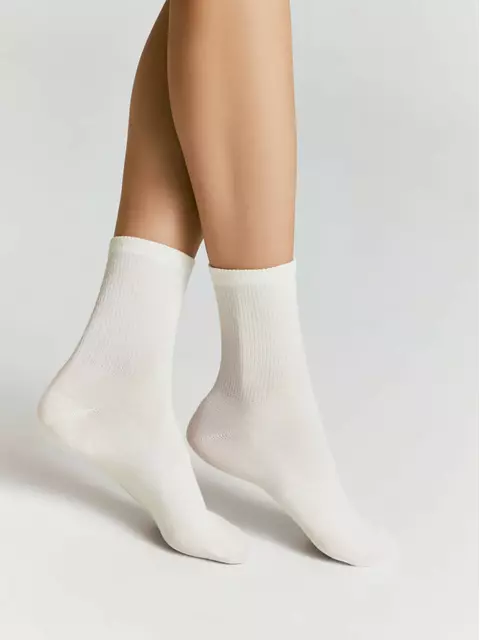 Теплые шерстяные женские носки conte comfort 583 молочный, , 36-38 (23-25), CONTE ELEGANT, - 1